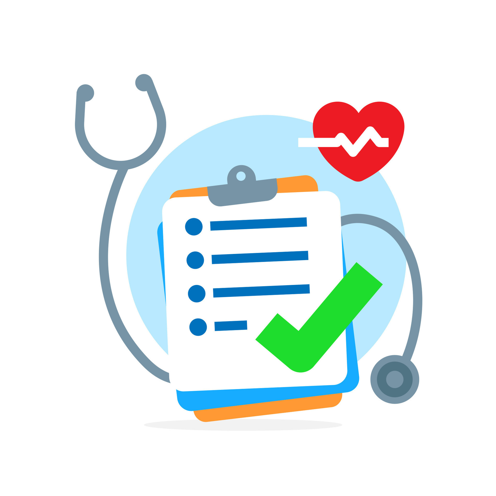 clipboard-with-stethoscope-medical-check-form-report-health-checkup-concept-illustration-flat-design-modern-graphic-element-for-landing-page-ui-infographic-icon-vector